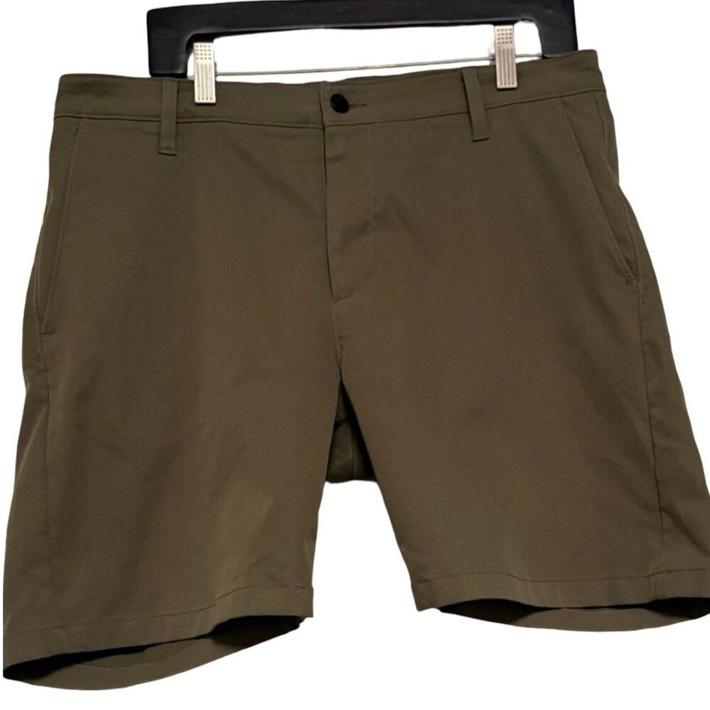 Proof Huckberry Nomad 9" Shorts Men 34 Olive Green Performance Travel Chino Golf